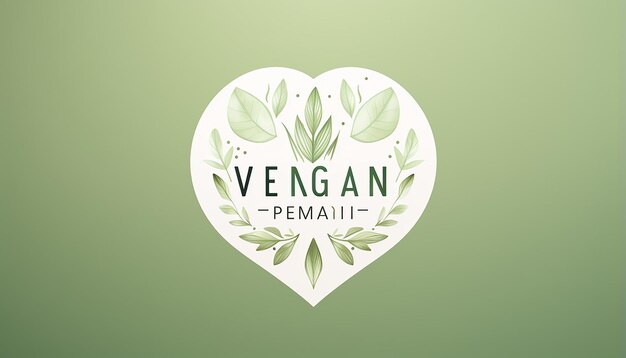 Foto logo veganes unternehmen strichzeichnung silhouette des herzens