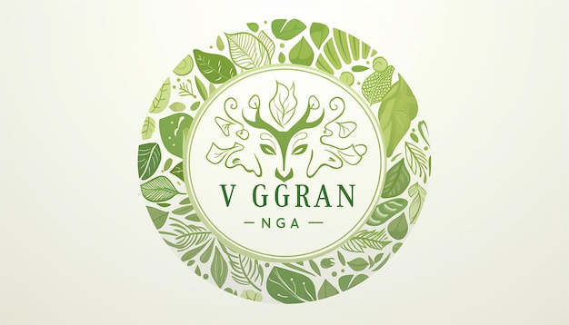 Foto logo veganes unternehmen strichzeichnung silhouette des herzens