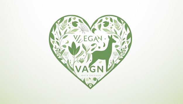 Foto logo veganes unternehmen strichzeichnung silhouette des herzens