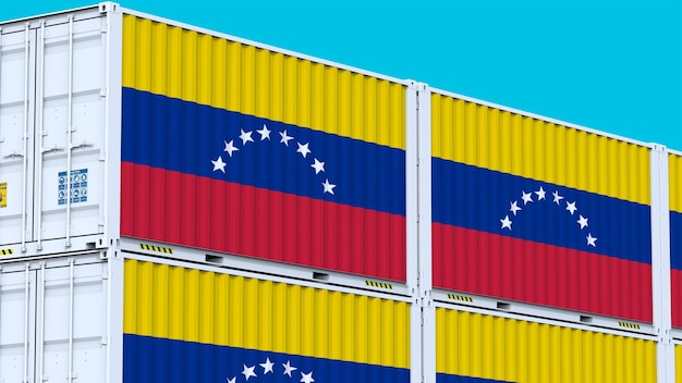 Logo Venezuelas Führend auf dem Weg Emblem Logo und Flagge in der Welt des internationalen Handels