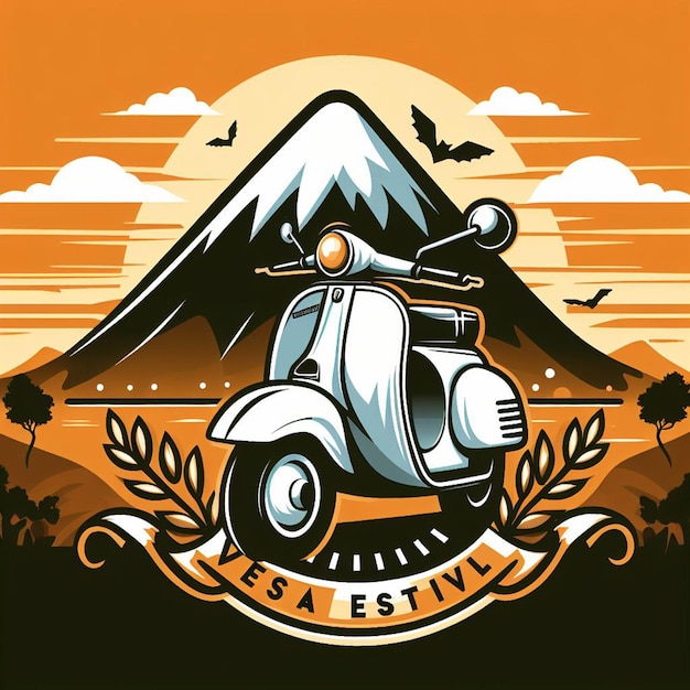 Logo Vespa mit Berghintergrund