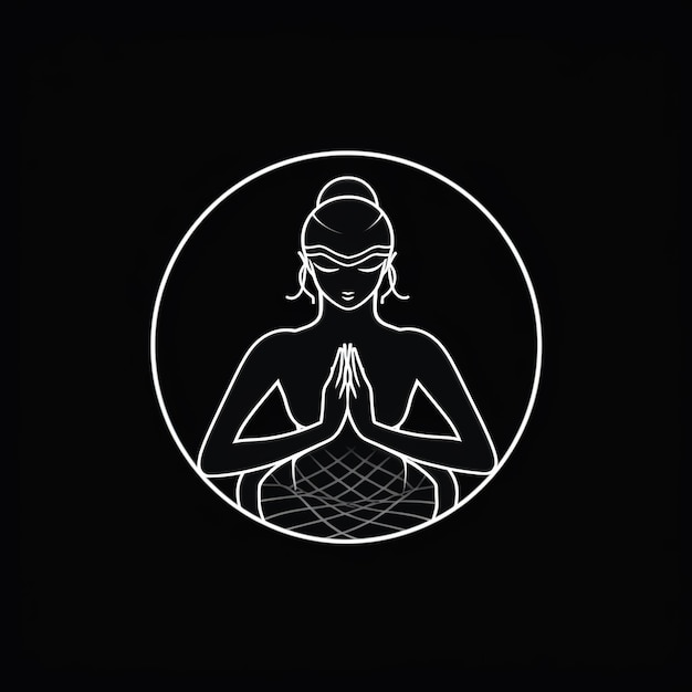 Logo von Yoga Lotusblumenlogo mit menschlicher Silhouette Ai Generated