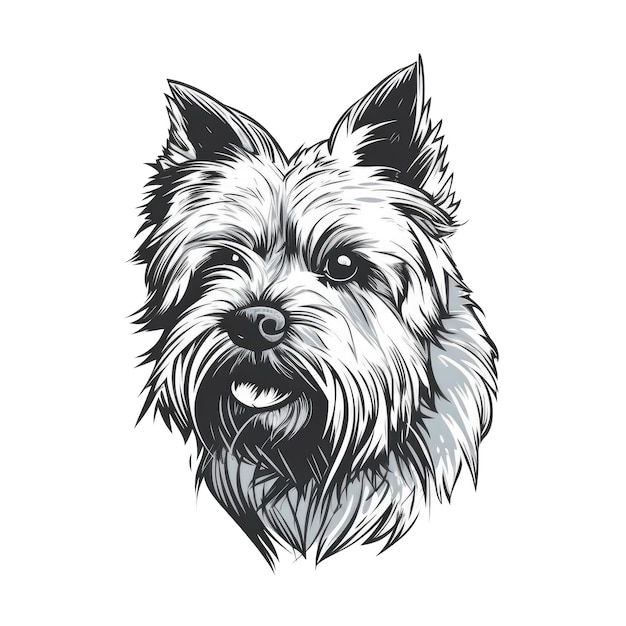 Logo West Highland White Terrier Hund auf isoliertem transparentem Hintergrund PNG Generative KI