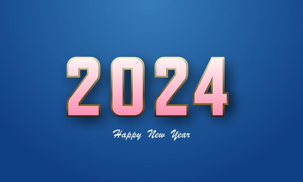 Logotipo de 2024 con números dorados y azules metálicos