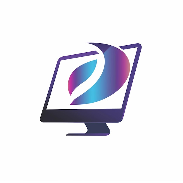 El logotipo 3D de la computadora