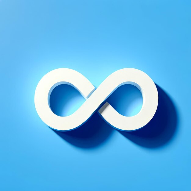 Foto el logotipo 3d de forma infinita en un fondo azul claro idea de diseño de logotipo moderno