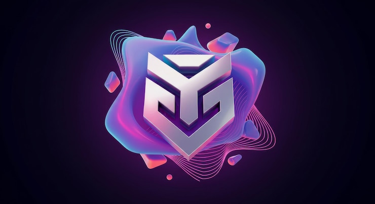 Foto logotipo 3d con formas geométricas abstractas