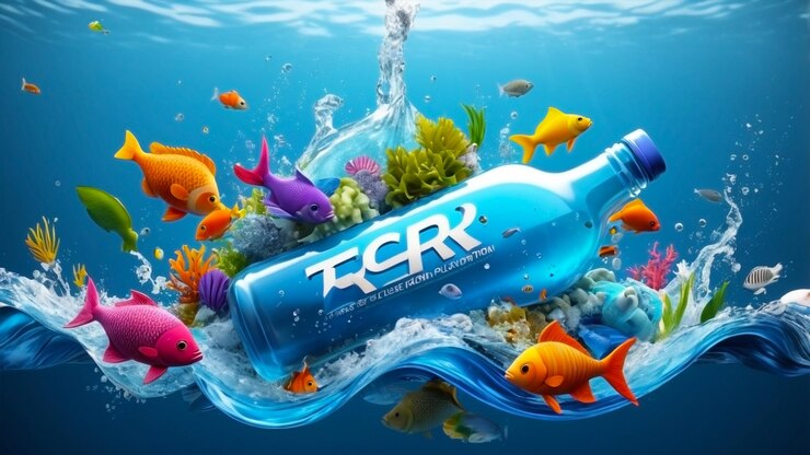 Logotipo 3D que representa la contaminación por plásticos