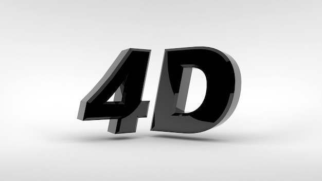 Logotipo 4D aislado sobre fondo blanco Representación 3d