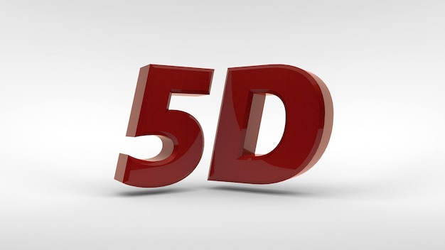 Logotipo 5d isolado em renderização 3d de fundo branco