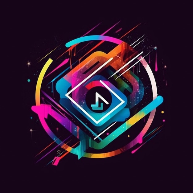 Foto un logotipo abstracto colorido con un cuadrado y una forma cuadrada generativa ai