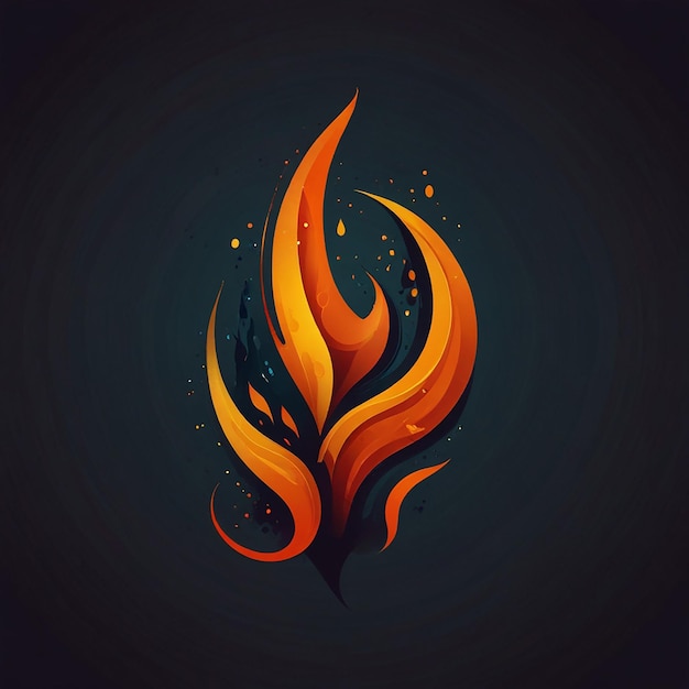 Logotipo abstracto en forma de llama