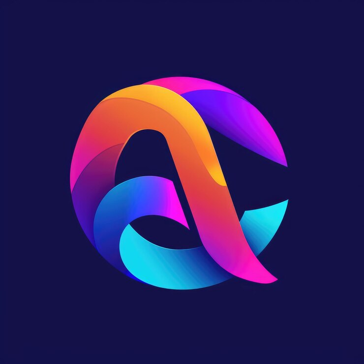 Foto logotipo abstracto con formas 3d coloridas