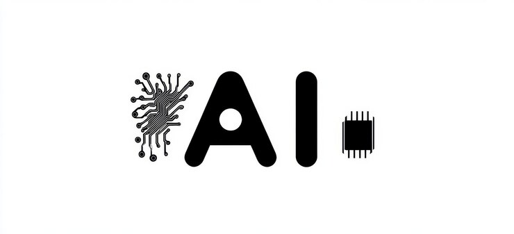 Foto el logotipo de las acciones ai tecnología relacionada con las acciones sistemas informáticos inteligentes y un gráfico de robot un logotipo o símbolo de acciones contemporáneo signo técnico