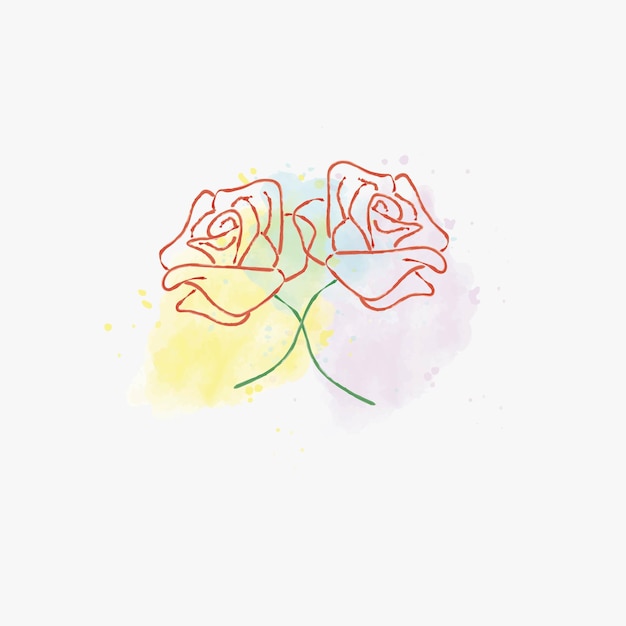Logotipo de acuarela floral