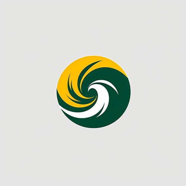 Foto un logotipo amarillo y verde con un círculo verde.