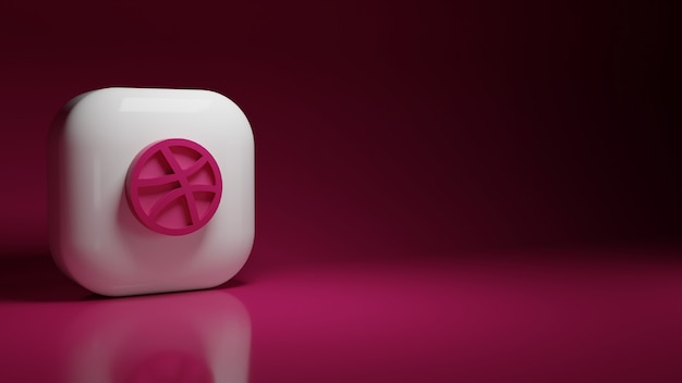 Logotipo de aplicación de dribbble 3d