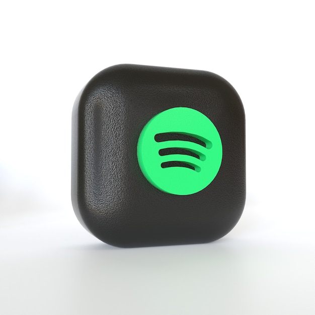 Foto logotipo de la aplicación spotify con renderizado 3d