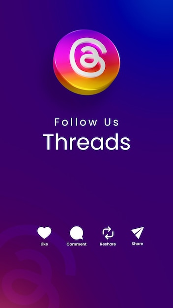 Foto logotipo de la aplicación threads, síguenos en los hilos