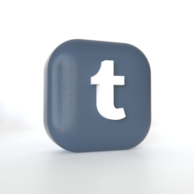 Logotipo de la aplicación Tumblr con renderizado 3d