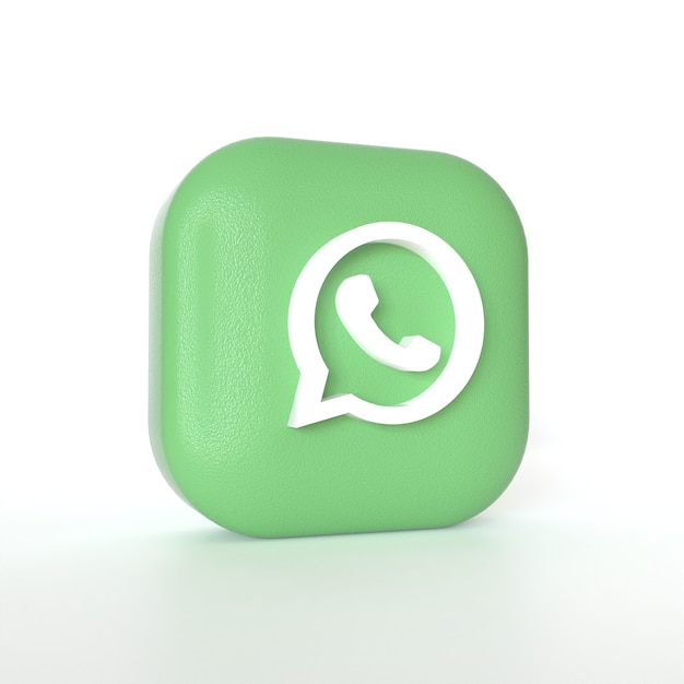 Logotipo de la aplicación Whatsapp con renderizado 3d