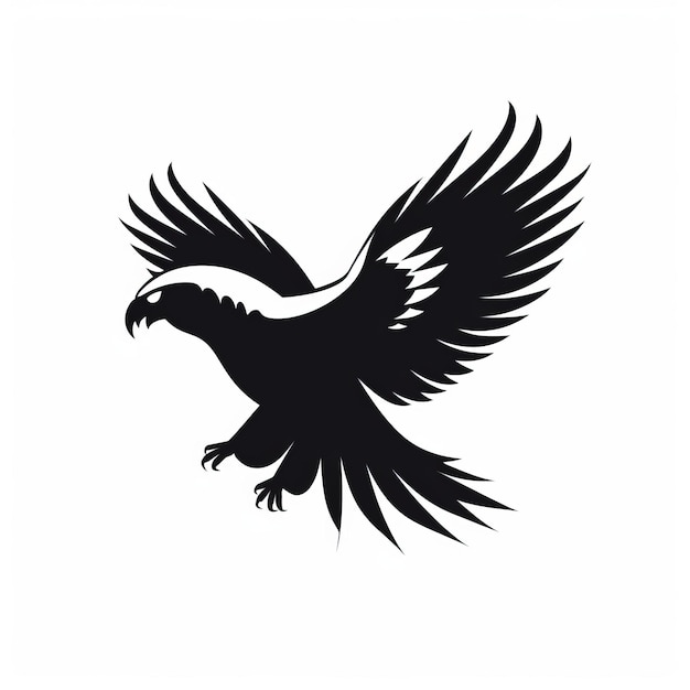 Foto logotipo de arte vectorial de águila voladora minimalista en fondo blanco