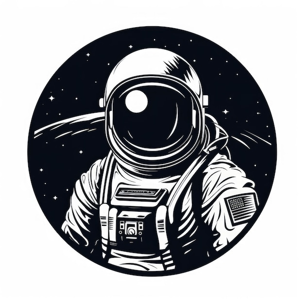 El logotipo del astronauta en blanco y negro generado por la IA