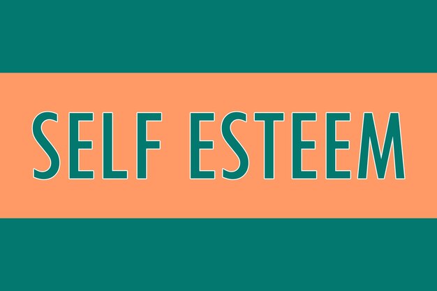 Logotipo de autoestima Bandera de tipografía colorida con palabra Leyenda de texto Letras de arte fuente colorida creativa Concepto de rúbrica Diseño minimalista