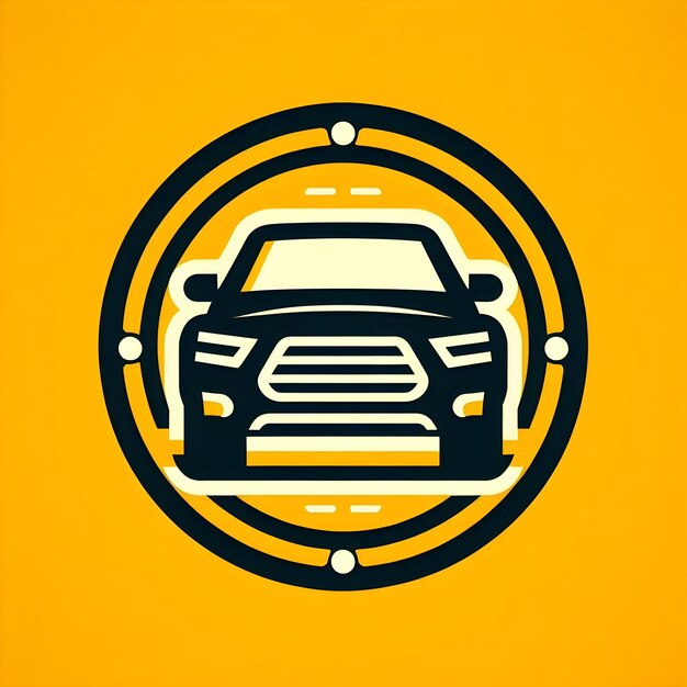 Logotipo del automóvil con fondo amarillo