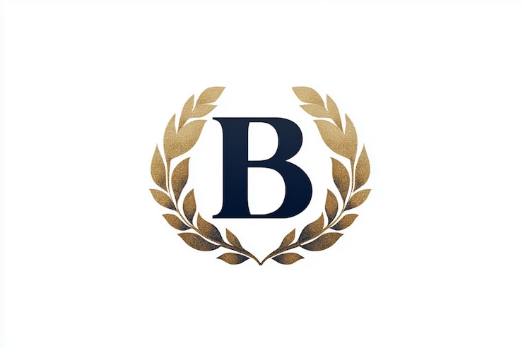 Foto un logotipo azul y blanco con una letra b en el medio
