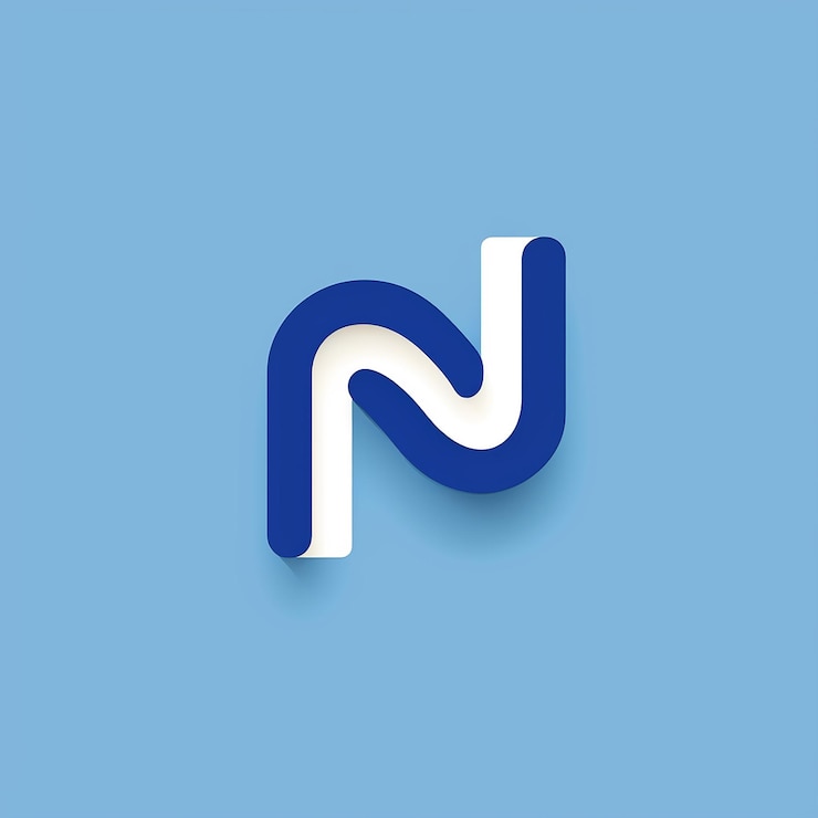 Foto un logotipo azul y blanco con la letra n