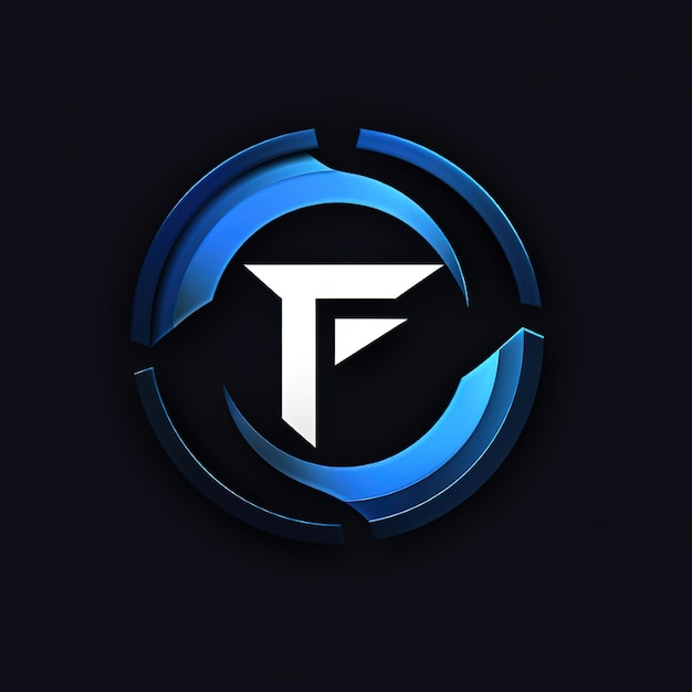 un logotipo azul y blanco con la letra t