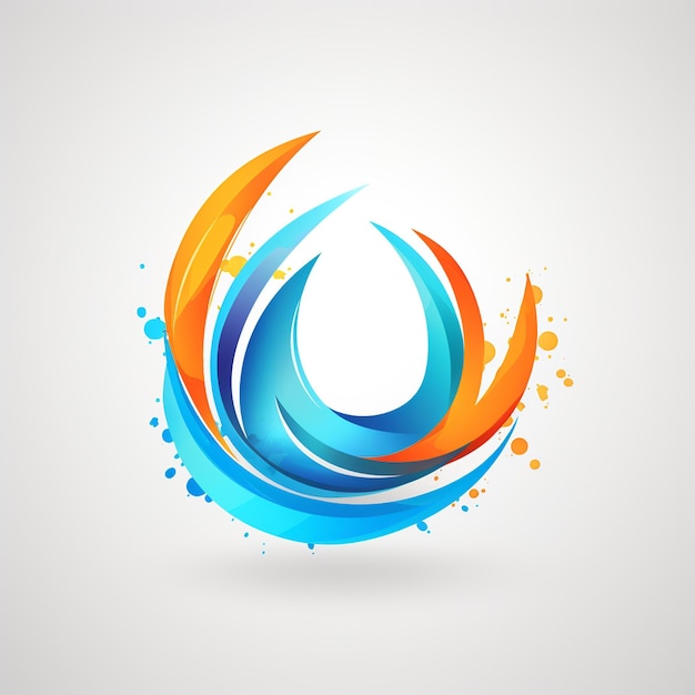 Foto logotipo azul laranja vibrante