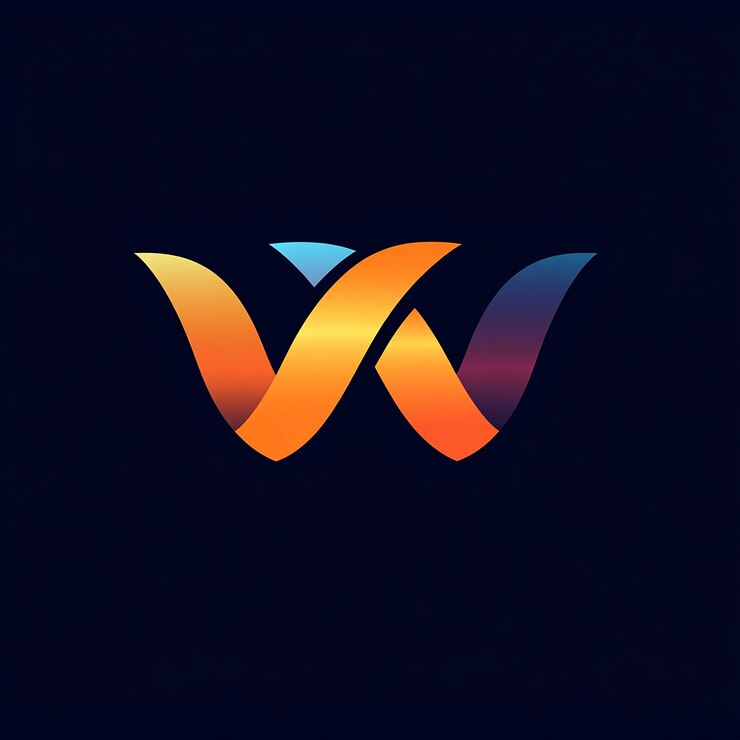Foto un logotipo azul y naranja con las letras v