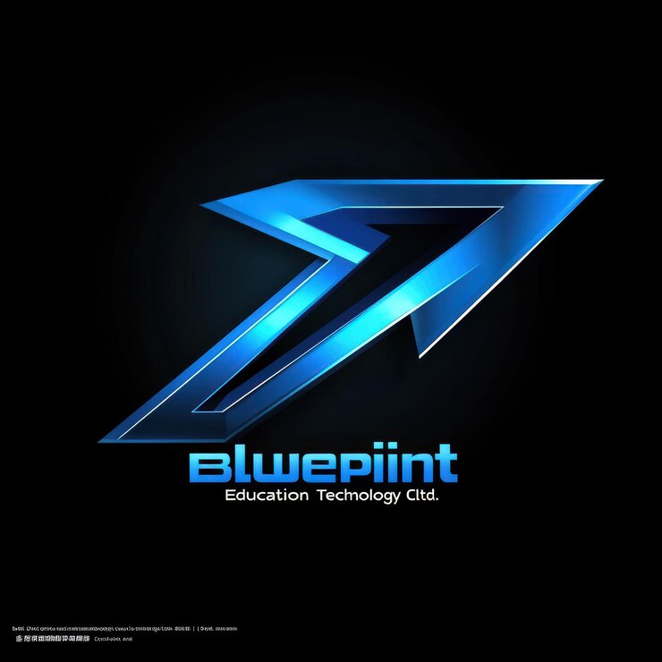 Foto un logotipo azul para un proyecto de un estudiante escolar