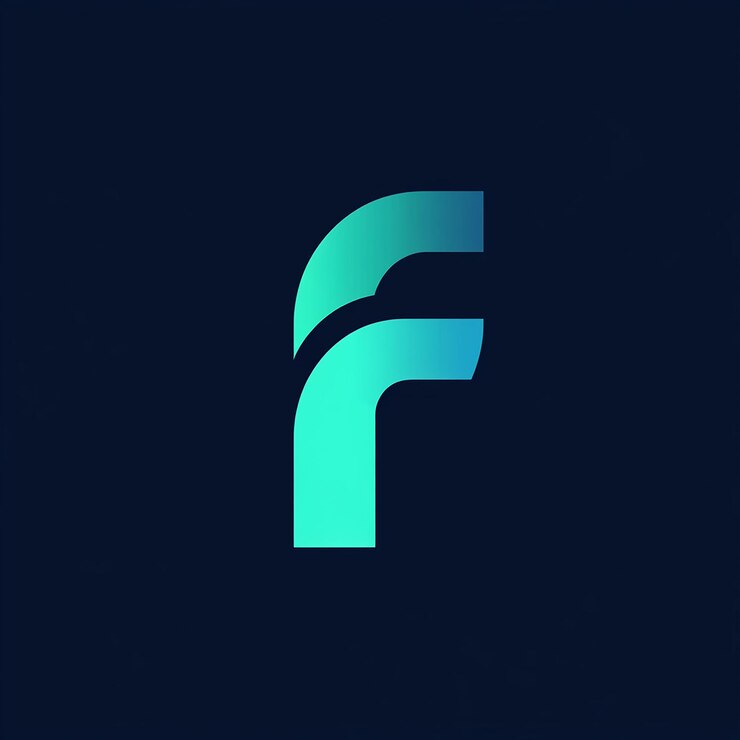 Foto un logotipo azul y verde con una f en él