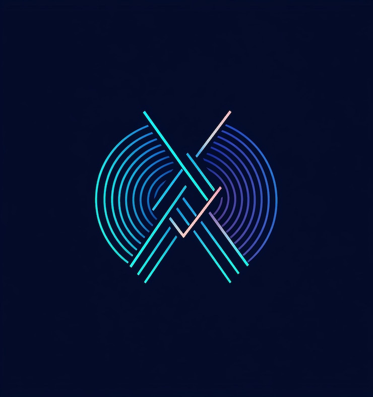 Foto un logotipo azul y verde con un símbolo que dice x