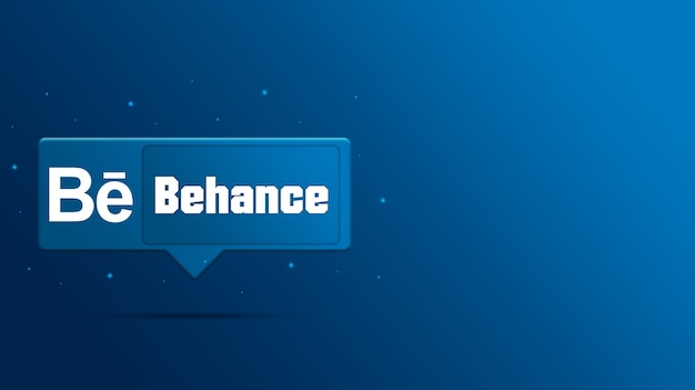 Logotipo de Behance en render 3d de burbujas de discurso