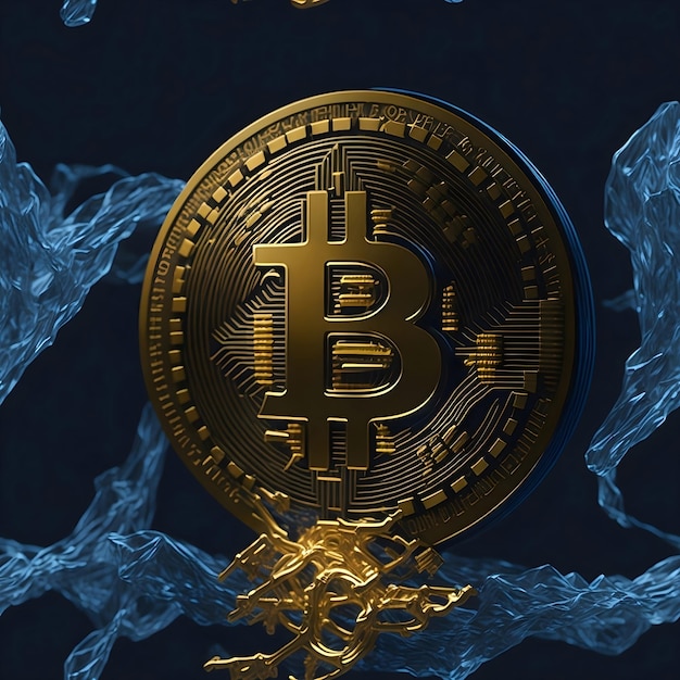 logotipo de bitcoin en un fondo futurista