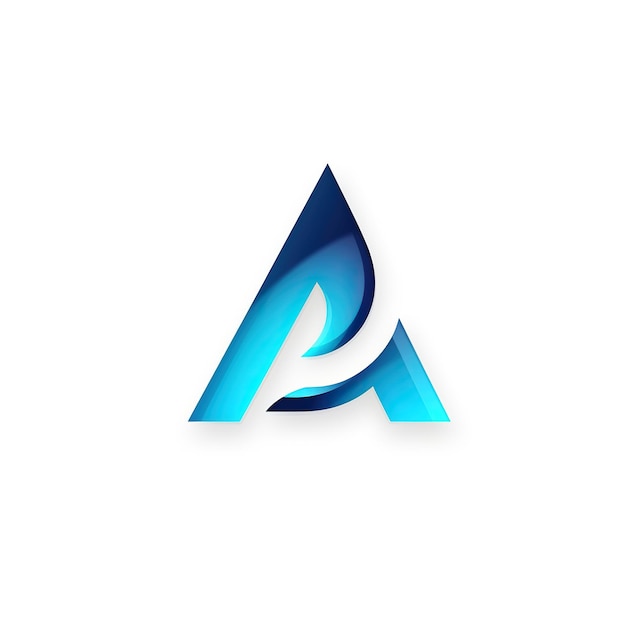 un logotipo blanco y azul que dice una letra a