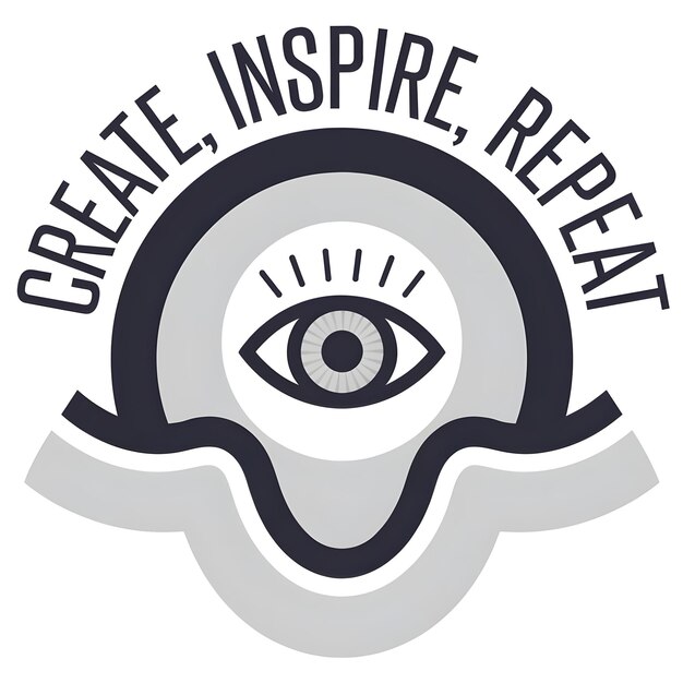 un logotipo blanco con un círculo que dice crear su ojo