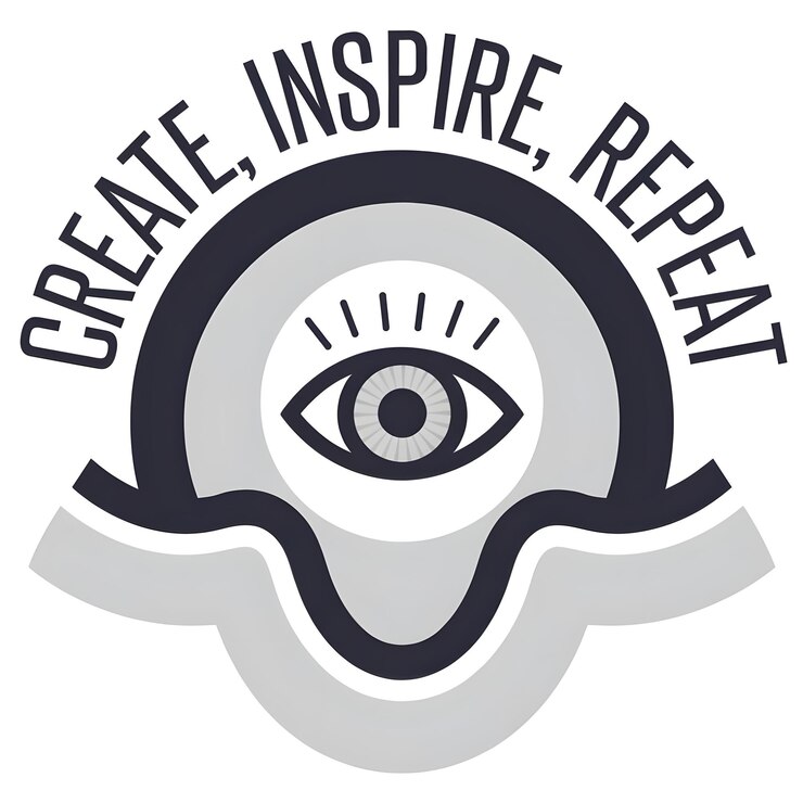 un logotipo blanco con un círculo que dice crear su ojo