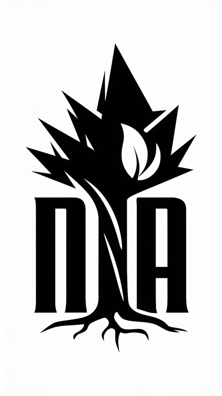 Foto un logotipo en blanco y negro con un árbol estilizado