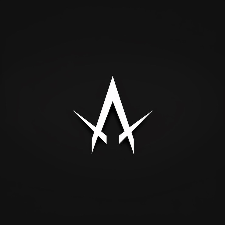 Foto un logotipo en blanco y negro con una estrella ai generativa