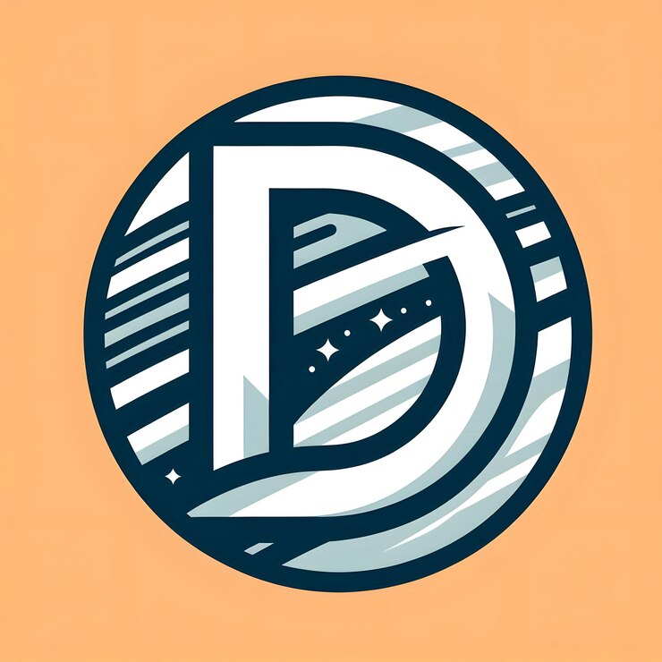 Foto un logotipo en blanco y negro con la letra d