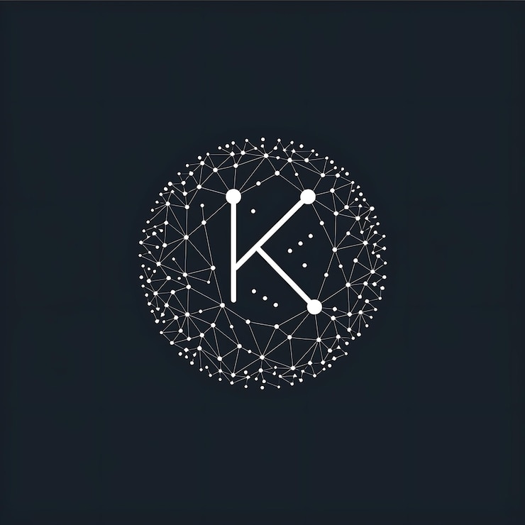 Foto un logotipo en blanco y negro con una letra k en el medio