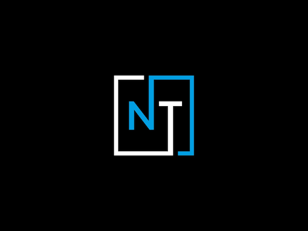 Foto un logotipo en blanco y negro con las letras nt