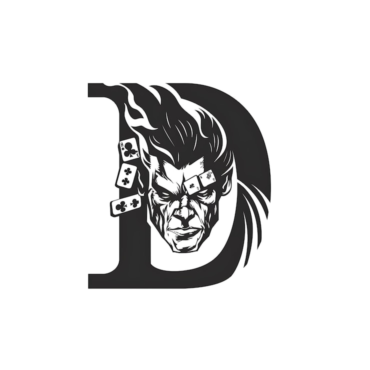 Foto un logotipo blanco y negro de un monstruo con una cara y una corona