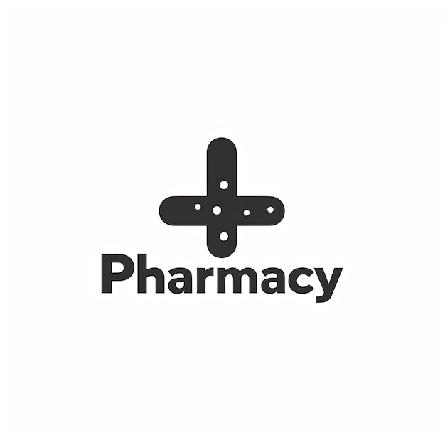 Foto un logotipo en blanco y negro con las palabras farmacia