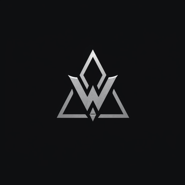 Foto un logotipo en blanco y negro con un triángulo y una ia generativa de diamantes